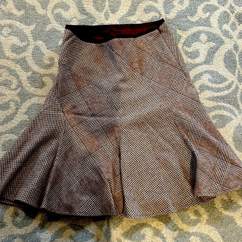Banana republic wool plaid flounce skirt